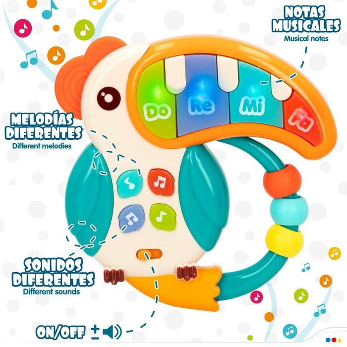 Zornăitoare cu Sunet Colorbaby Tucán 14,5 x 14,5 x 3 cm (6 Unități)