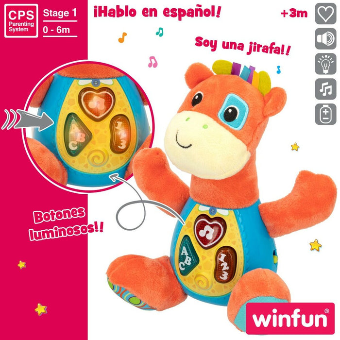 Jucărie de Pluș cu Sunet Winfun Girafă 18 x 19 x 8,5 cm (6 Unități)