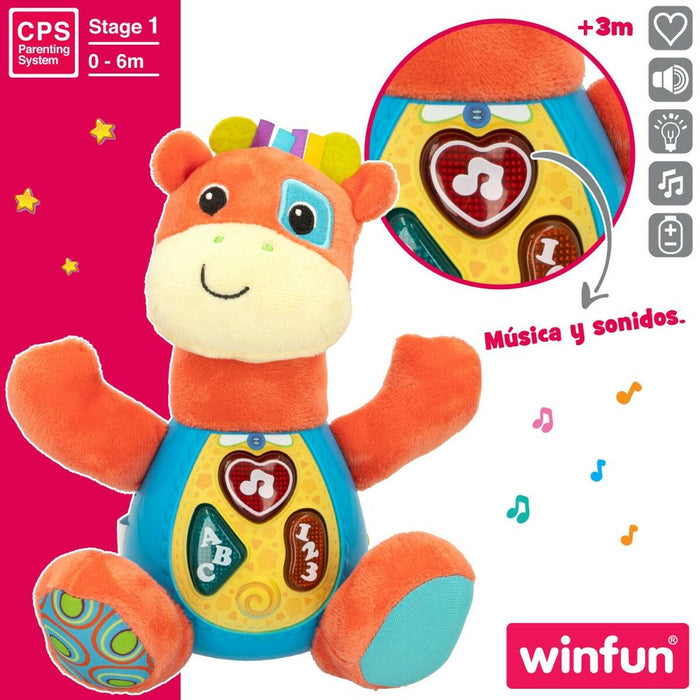 Jucărie de Pluș cu Sunet Winfun Girafă 18 x 19 x 8,5 cm (6 Unități)