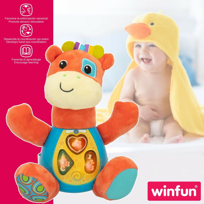 Jucărie de Pluș cu Sunet Winfun Girafă 18 x 19 x 8,5 cm (6 Unități)
