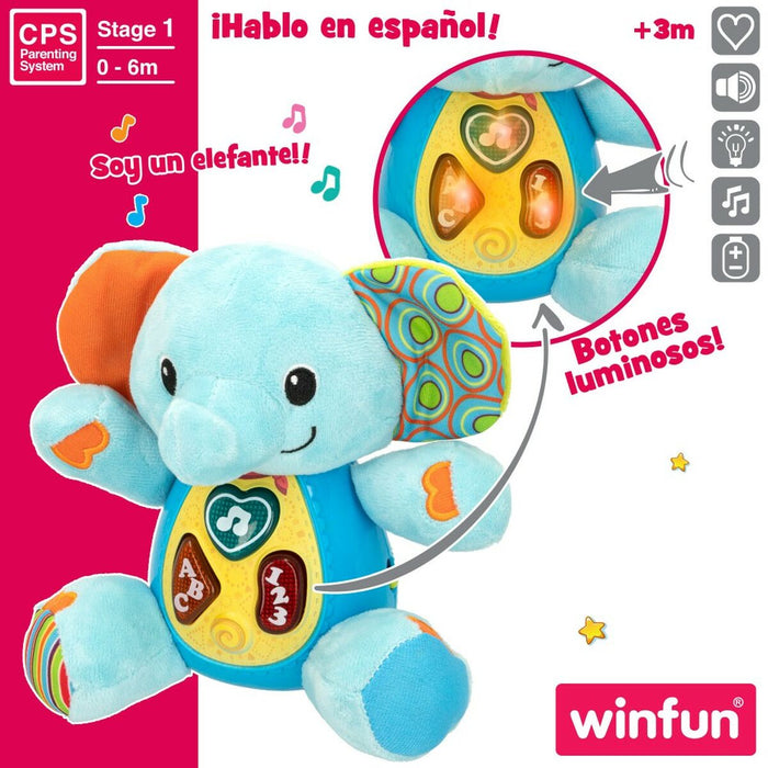 Jucărie de Pluș cu Sunet Winfun Elefant 17 x 17,5 x 10 cm (6 Unități)