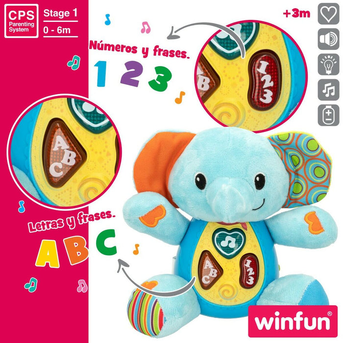 Jucărie de Pluș cu Sunet Winfun Elefant 17 x 17,5 x 10 cm (6 Unități)