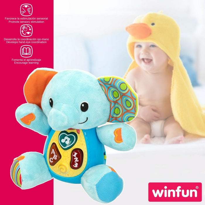 Jucărie de Pluș cu Sunet Winfun Elefant 17 x 17,5 x 10 cm (6 Unități)