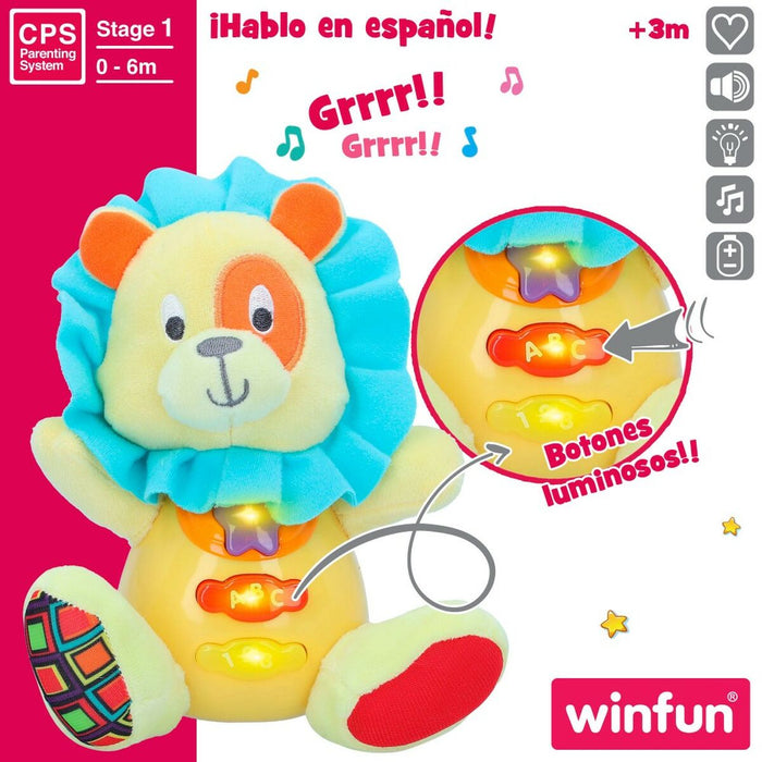Jucărie de Pluș cu Sunet Winfun Leu 15 x 15 x 9 cm (6 Unități)