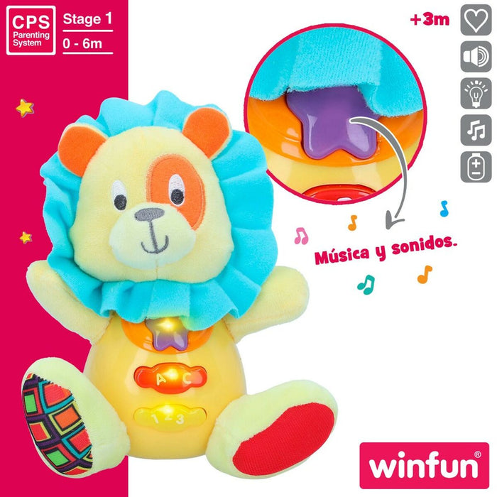Jucărie de Pluș cu Sunet Winfun Leu 15 x 15 x 9 cm (6 Unități)