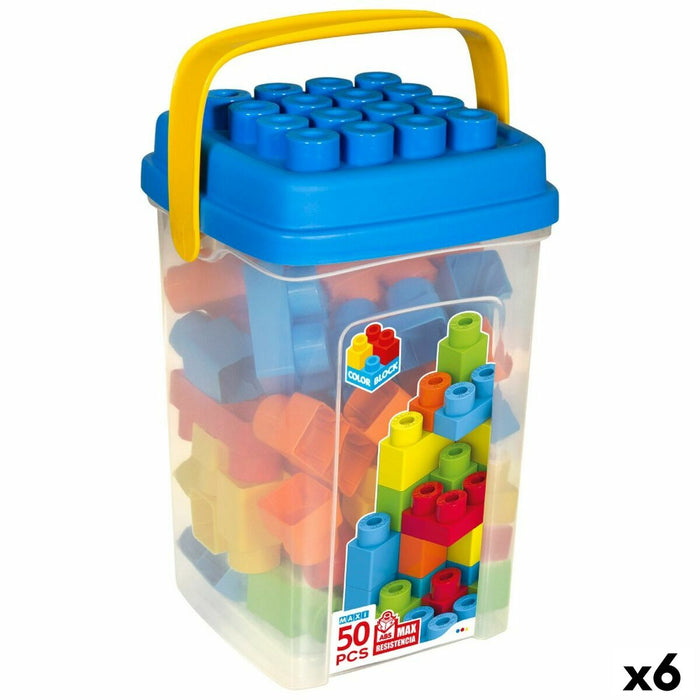 Set de Construcție Color Block Basic Cub 50 Piese (6 Unități)