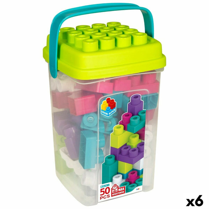 Set de Construcție Color Block Trendy Cub 50 Piese (6 Unități)