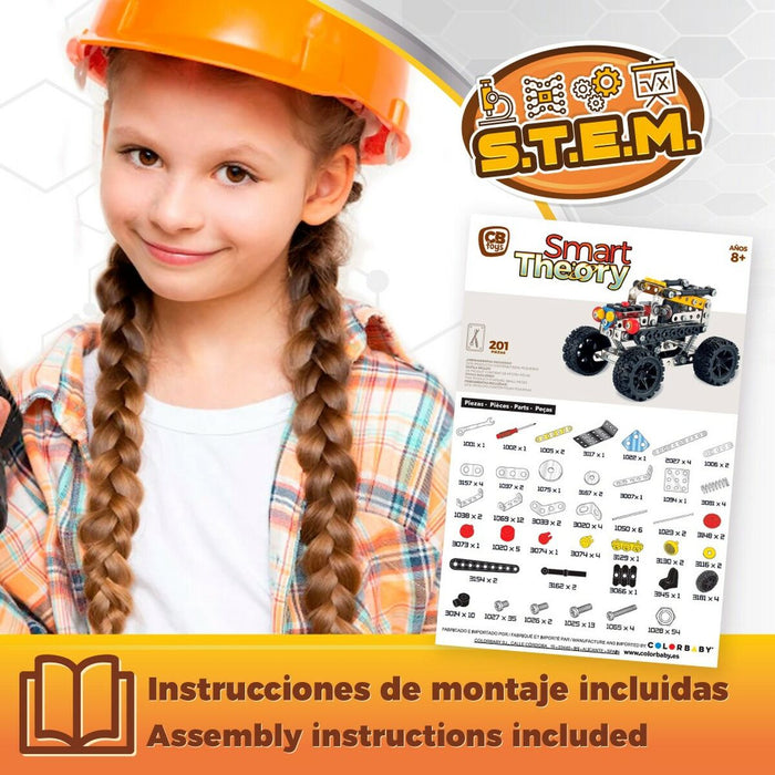 Set de Construcție Colorbaby Smart Theory Mecano Monster Car Mașină 201 Piese (6 Unități)