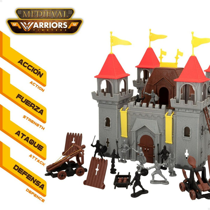 Set de Construcție Colorbaby Medieval Fighters 25 Piese (4 Unități)