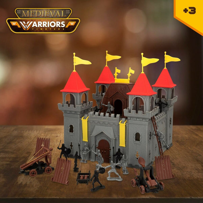 Set de Construcție Colorbaby Medieval Fighters 25 Piese (4 Unități)