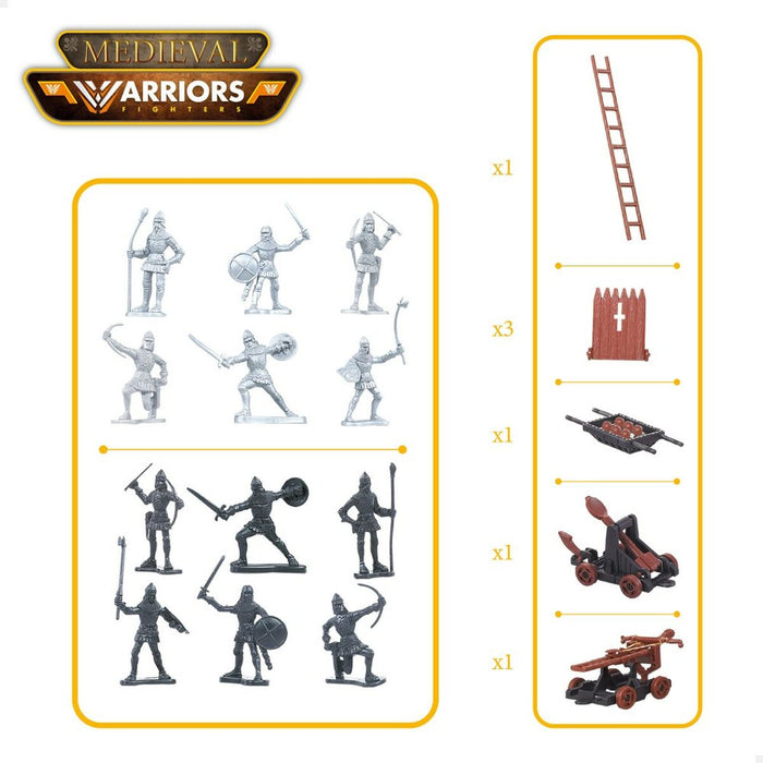 Set de Construcție Colorbaby Medieval Fighters 25 Piese (4 Unități)
