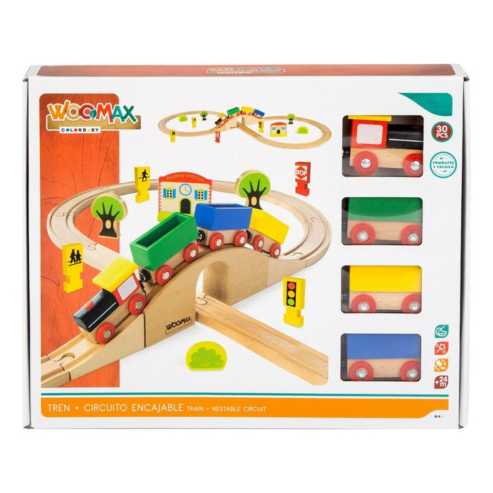 Set de Jucării cu Vehicule Woomax 30 Piese 4 Unități 100 x 8 x 45 cm