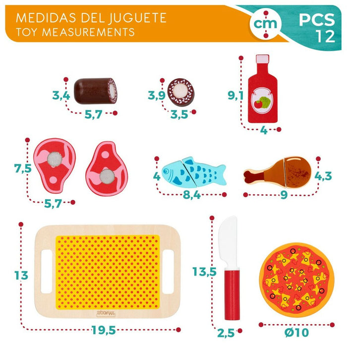 Set de Alimente de Jucărie Woomax 12 Piese (4 Unități)