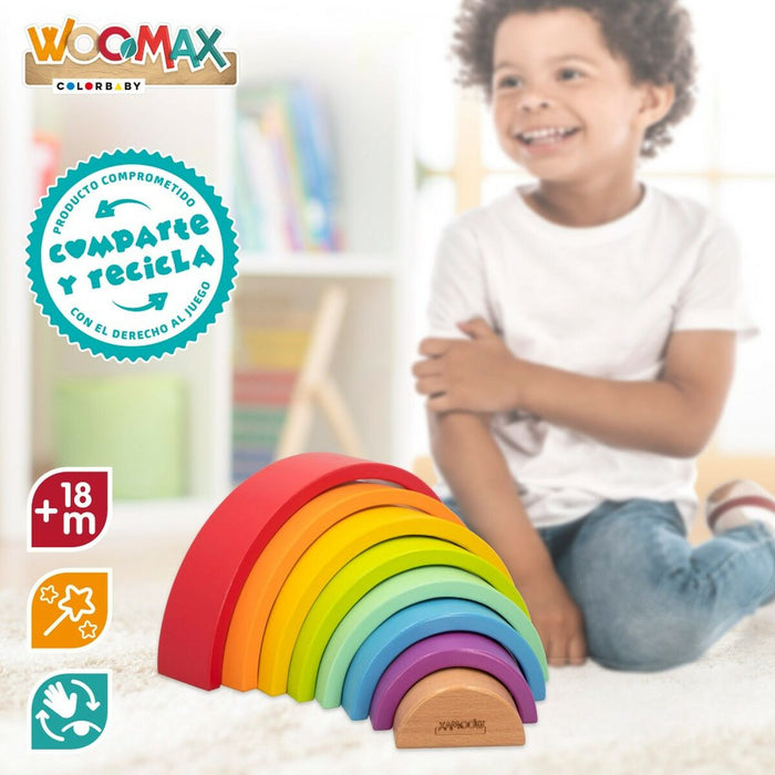 Puzzle pentru Copii din Lemn Woomax Curcubeu 8 Piese 4 Unități