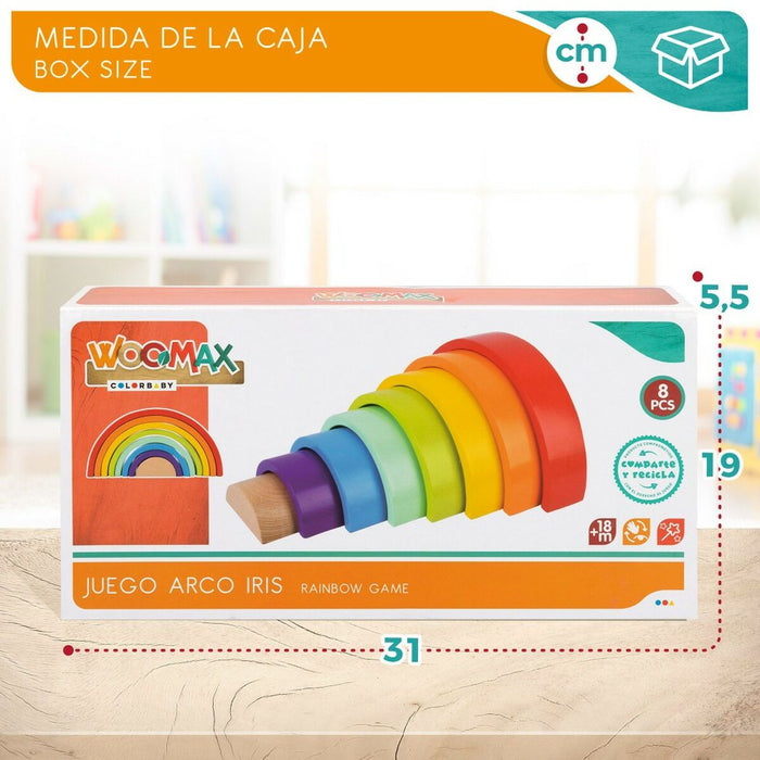 Puzzle pentru Copii din Lemn Woomax Curcubeu 8 Piese 4 Unități