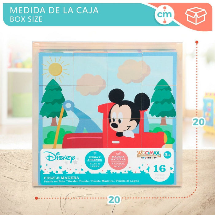 Puzzle pentru Copii din Lemn Disney + 3 ani (6 Unități)