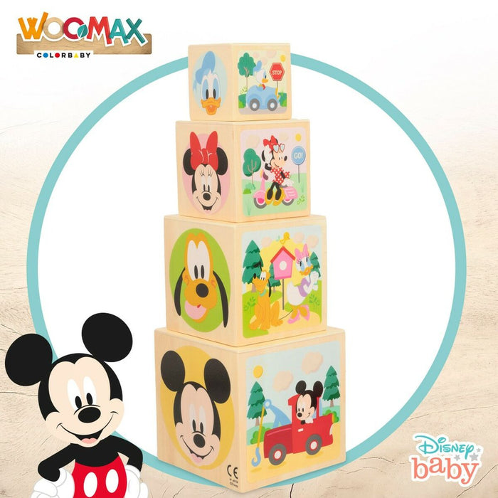 Blocuri Stivuibile Disney 8 Piese 4 Unități 12,2 x 12,2 x 12,2 cm