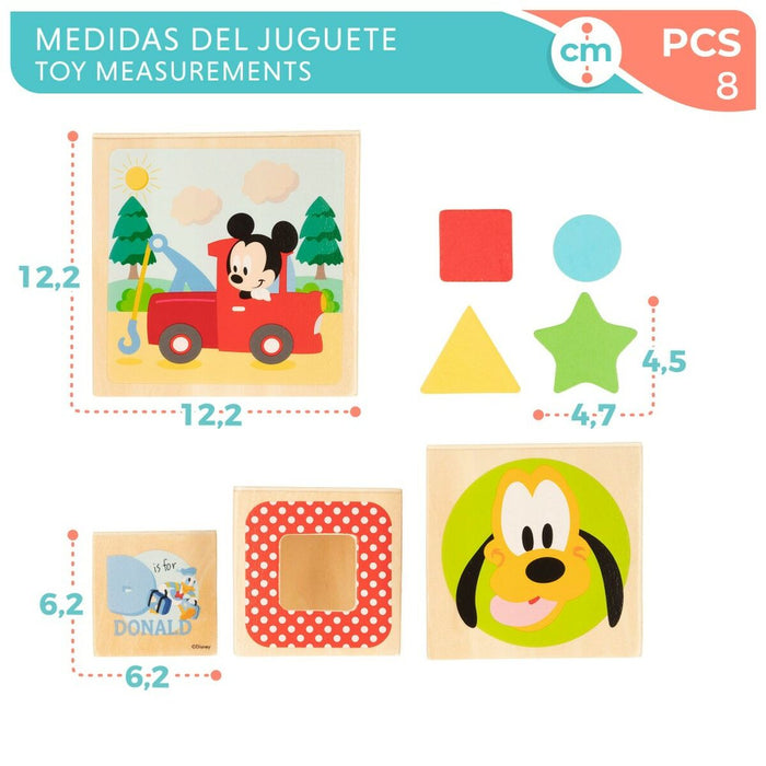 Blocuri Stivuibile Disney 8 Piese 4 Unități 12,2 x 12,2 x 12,2 cm