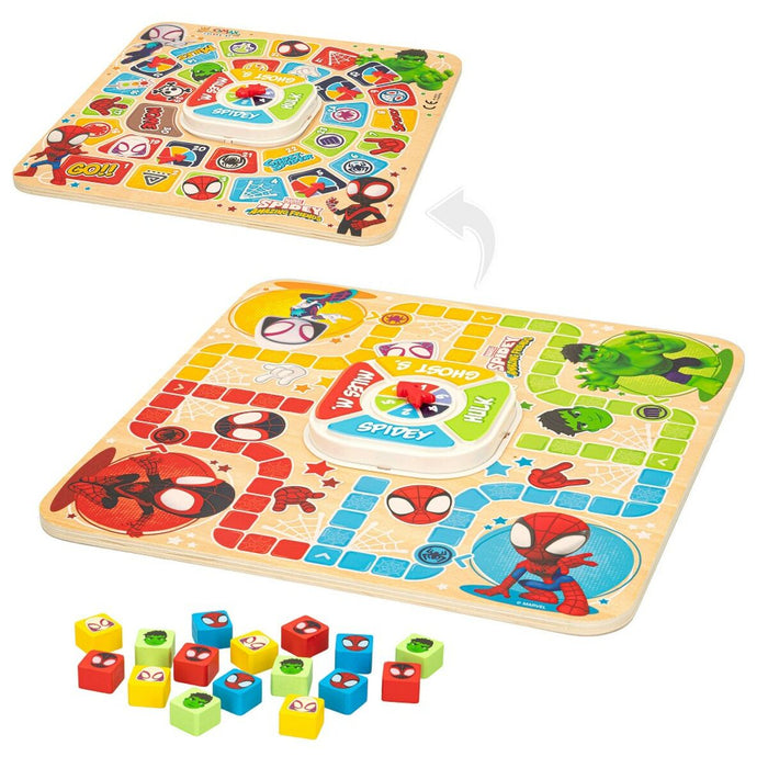 Tablă de Parchís și Oca Spidey 29,5 x 3,5 x 29,5 cm (18 Piese) (6 Unități)