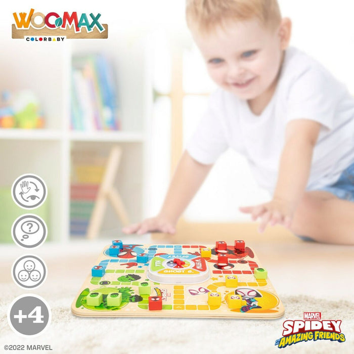 Tablă de Parchís și Oca Spidey 29,5 x 3,5 x 29,5 cm (18 Piese) (6 Unități)