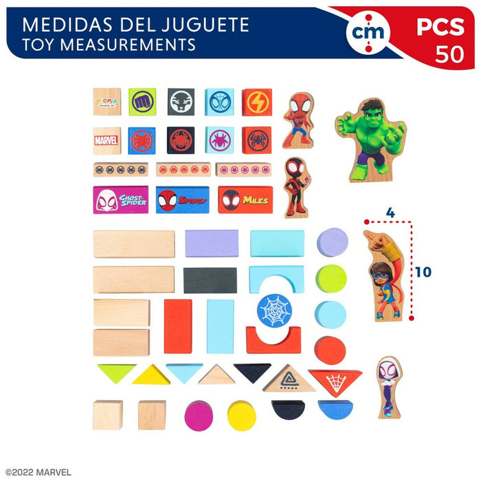 Playset Spidey Amazing Friends 50 Piese 4 Unități 8 x 9,5 x 1,5 cm