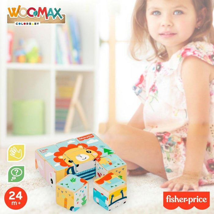 Puzzle pentru Copii din Lemn Fisher Price + 2 Ani 9 Piese (6 Unități)
