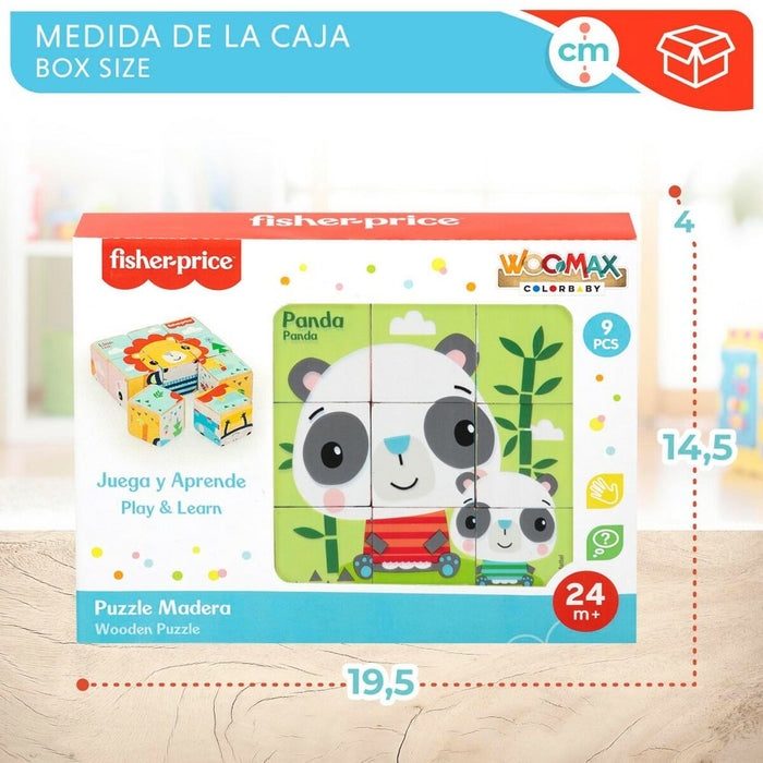 Puzzle pentru Copii din Lemn Fisher Price + 2 Ani 9 Piese (6 Unități)