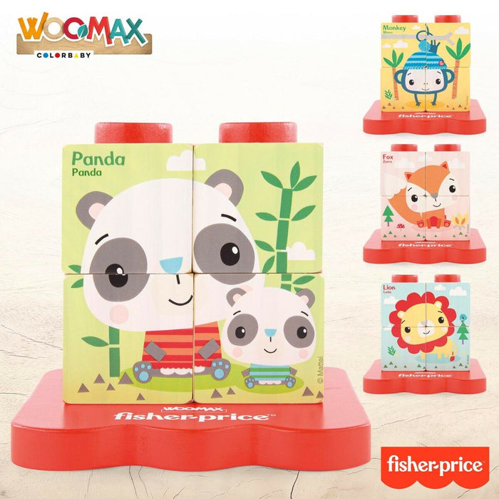 Puzzle pentru Copii din Lemn Fisher Price + 2 Ani (6 Unități)