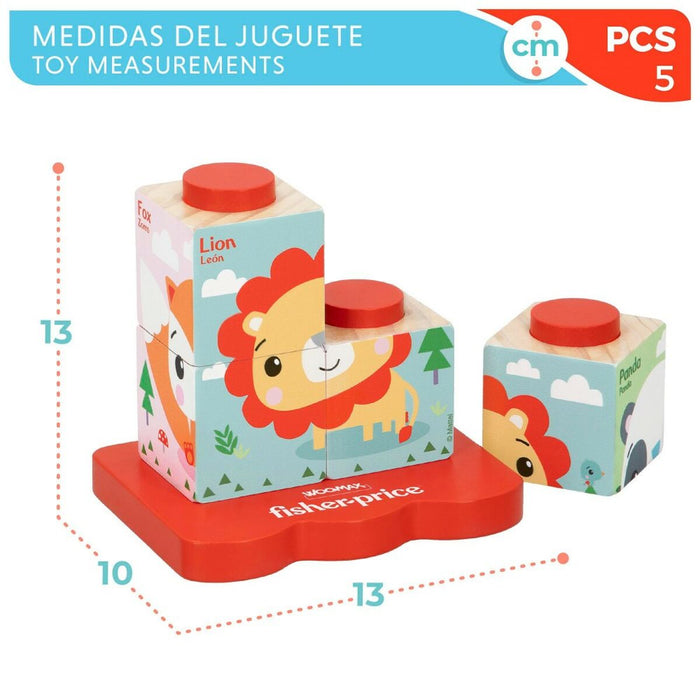 Puzzle pentru Copii din Lemn Fisher Price + 2 Ani (6 Unități)