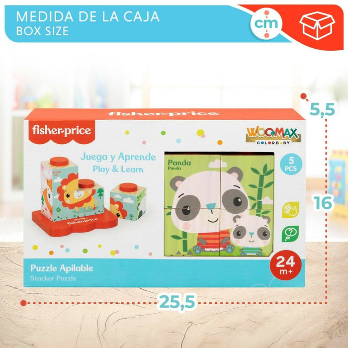 Puzzle pentru Copii din Lemn Fisher Price + 2 Ani (6 Unități)