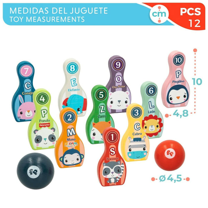Joc de Popice Fisher Price animale (6 Unități)