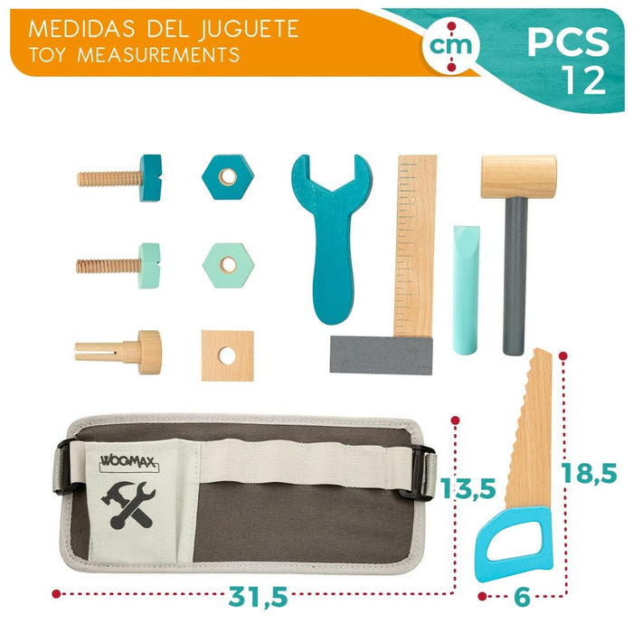 Toy tools Woomax 12 Piese 31 x 14 x 2,5 cm (6 Unități)