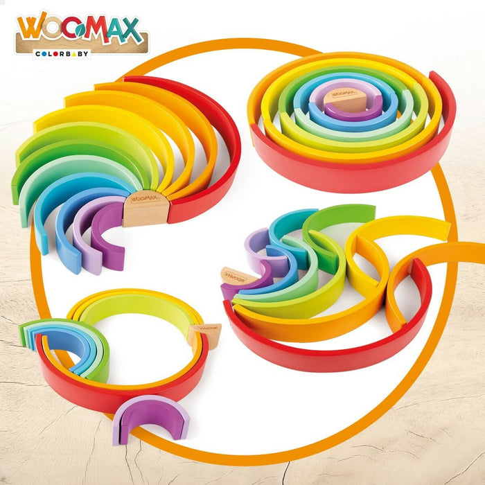 Puzzle pentru Copii din Lemn Woomax Curcubeu 11 Piese 2 Unități