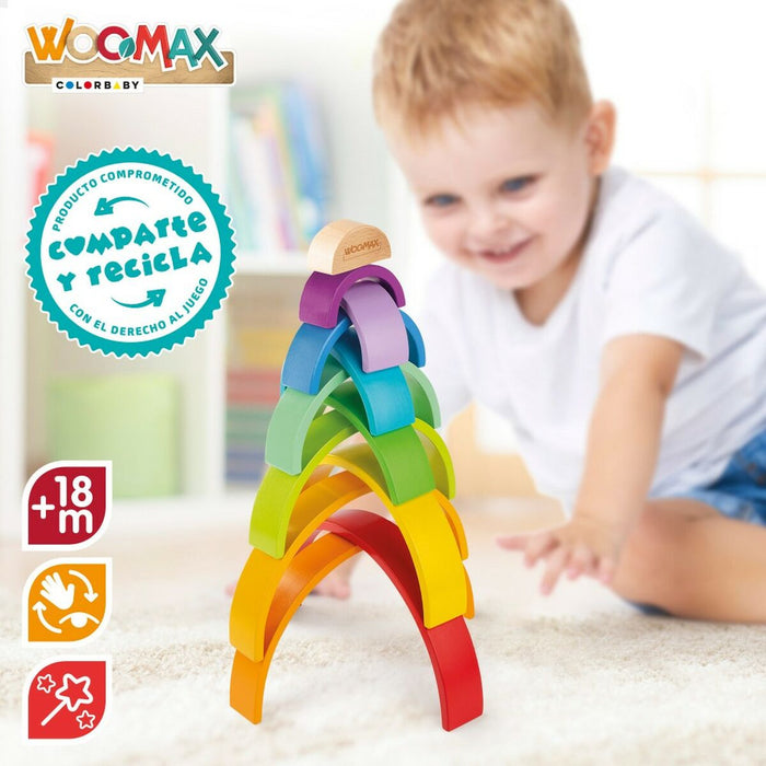Puzzle pentru Copii din Lemn Woomax Curcubeu 11 Piese 2 Unități