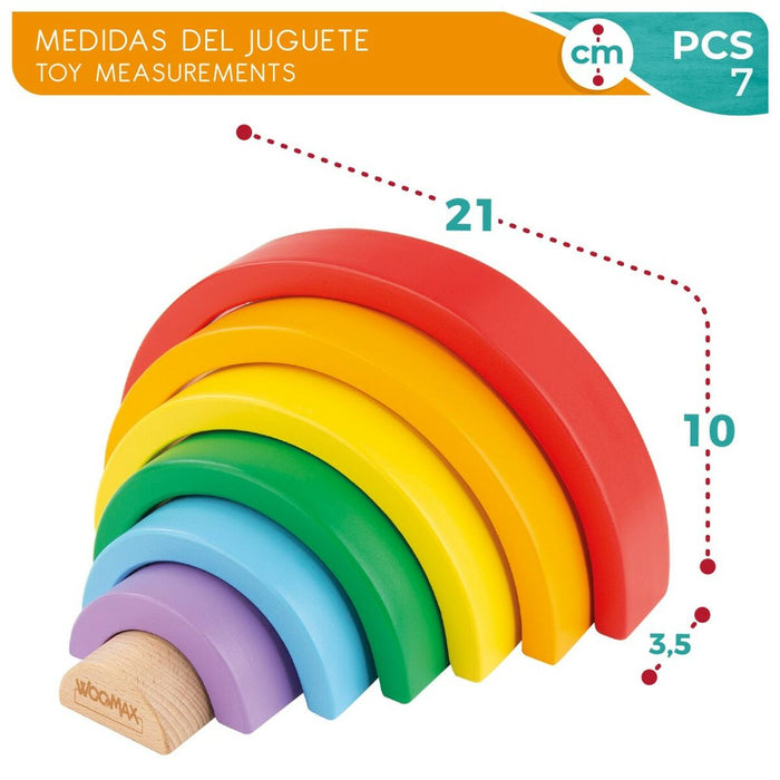 Joc de Îndemânare Woomax Curcubeu 21 x 10 x 3,5 cm (12 Unități)