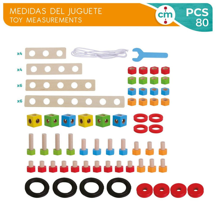 Set de Construcție Woomax 80 Piese (4 Unități)