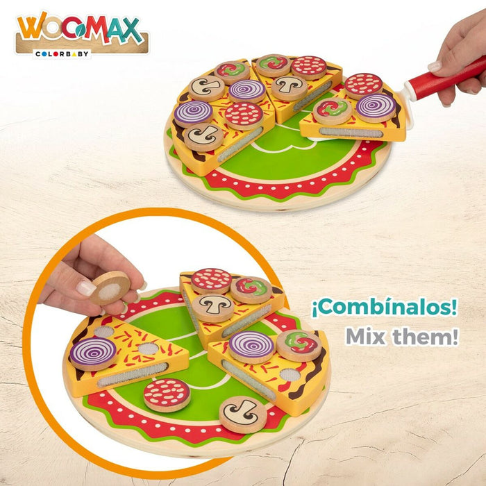 Joc din lemn Woomax Pizza 27 Piese (6 Unități)