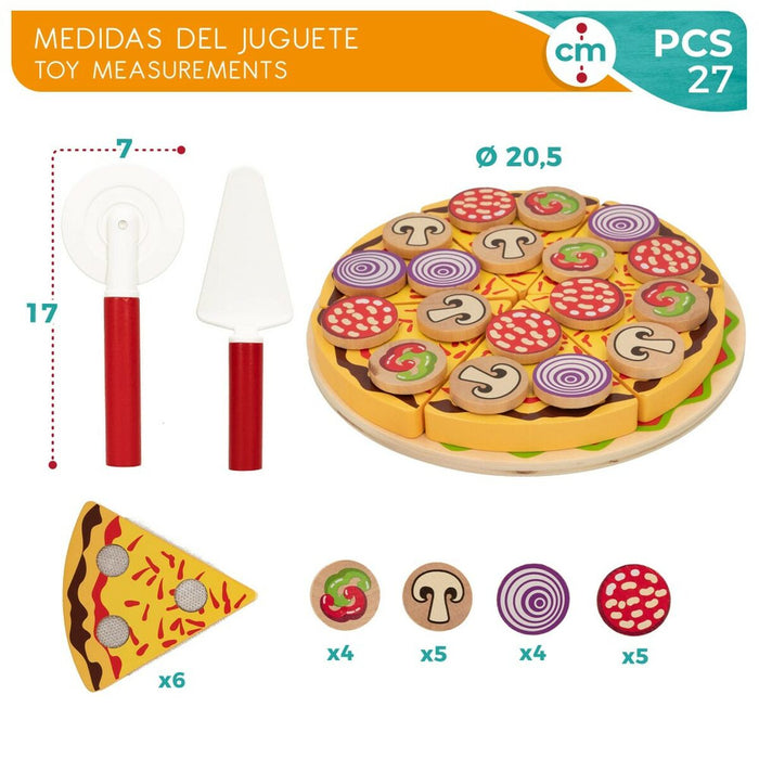 Joc din lemn Woomax Pizza 27 Piese (6 Unități)