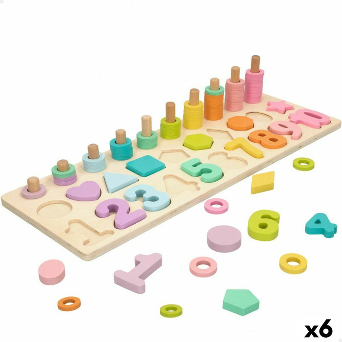 Puzzle pentru Copii din Lemn Woomax Forme Numere + 3 ani (6 Unități)