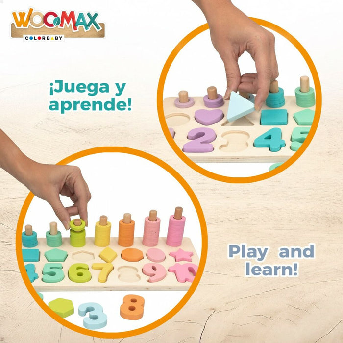 Puzzle pentru Copii din Lemn Woomax Forme Numere + 3 ani (6 Unități)