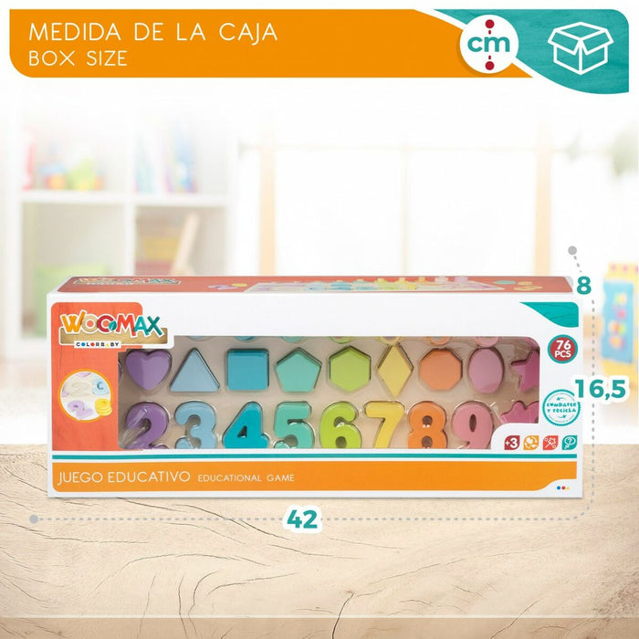 Puzzle pentru Copii din Lemn Woomax Forme Numere + 3 ani (6 Unități)