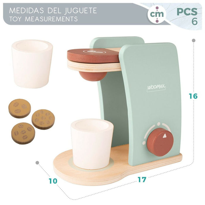Cafetieră jucărie Woomax 6 Piese 10 x 16 x 17 cm (6 Unități)