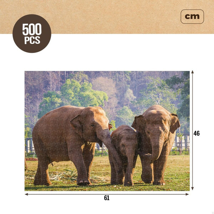 Puzzle Colorbaby Elephant 500 Piese 6 Unități 61 x 46 x 0,1 cm