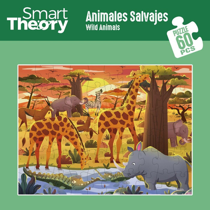 Puzzle pentru Copii Colorbaby Wild Animals 60 Piese 60 x 44 cm (6 Unități)