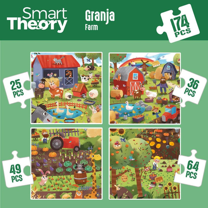 Puzzle pentru Copii Colorbaby 4-ia-1 174 Piese Fermă 68 x 68 cm (6 Unități)