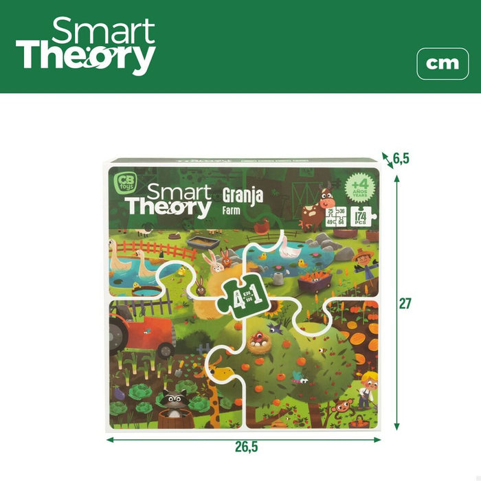 Puzzle pentru Copii Colorbaby 4-ia-1 174 Piese Fermă 68 x 68 cm (6 Unități)