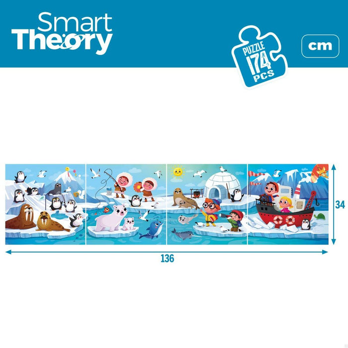 Puzzle pentru Copii Colorbaby Artic 4-ia-1 174 Piese 136 x 34 cm (6 Unități)