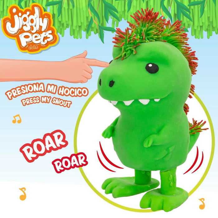 Jucărie de Pluș Eolo Jiggly Pets Dinozaur 10 x 20,5 x 15 cm (4 Unități)