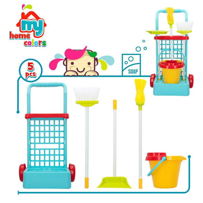 Coș de Curățare cu Accesorii Colorbaby My Home 30,5 x 55,5 x 19,5 cm (4 Unități)