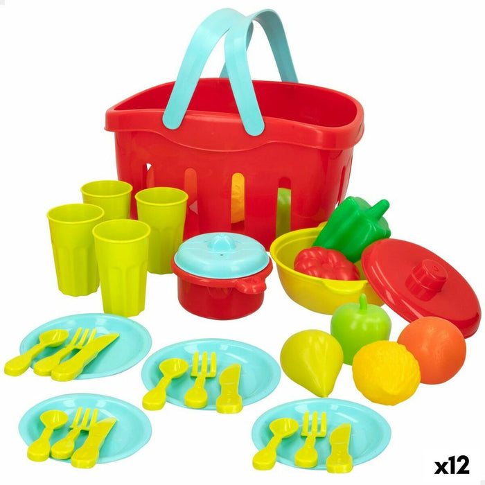 Set de Alimente de Jucărie Colorbaby Menaj și ustensile de bucătărie 36 Piese (12 Unități)